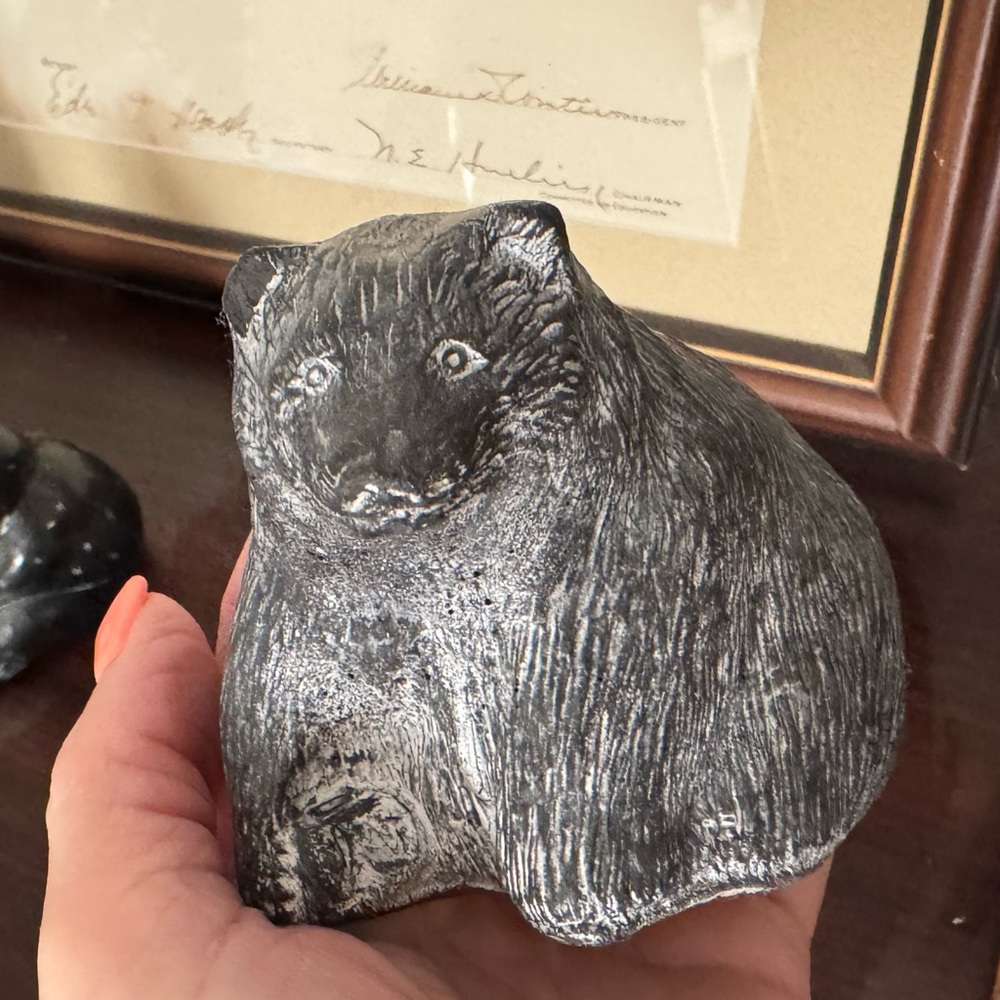 A wolf original made in Canada vintage sculpture